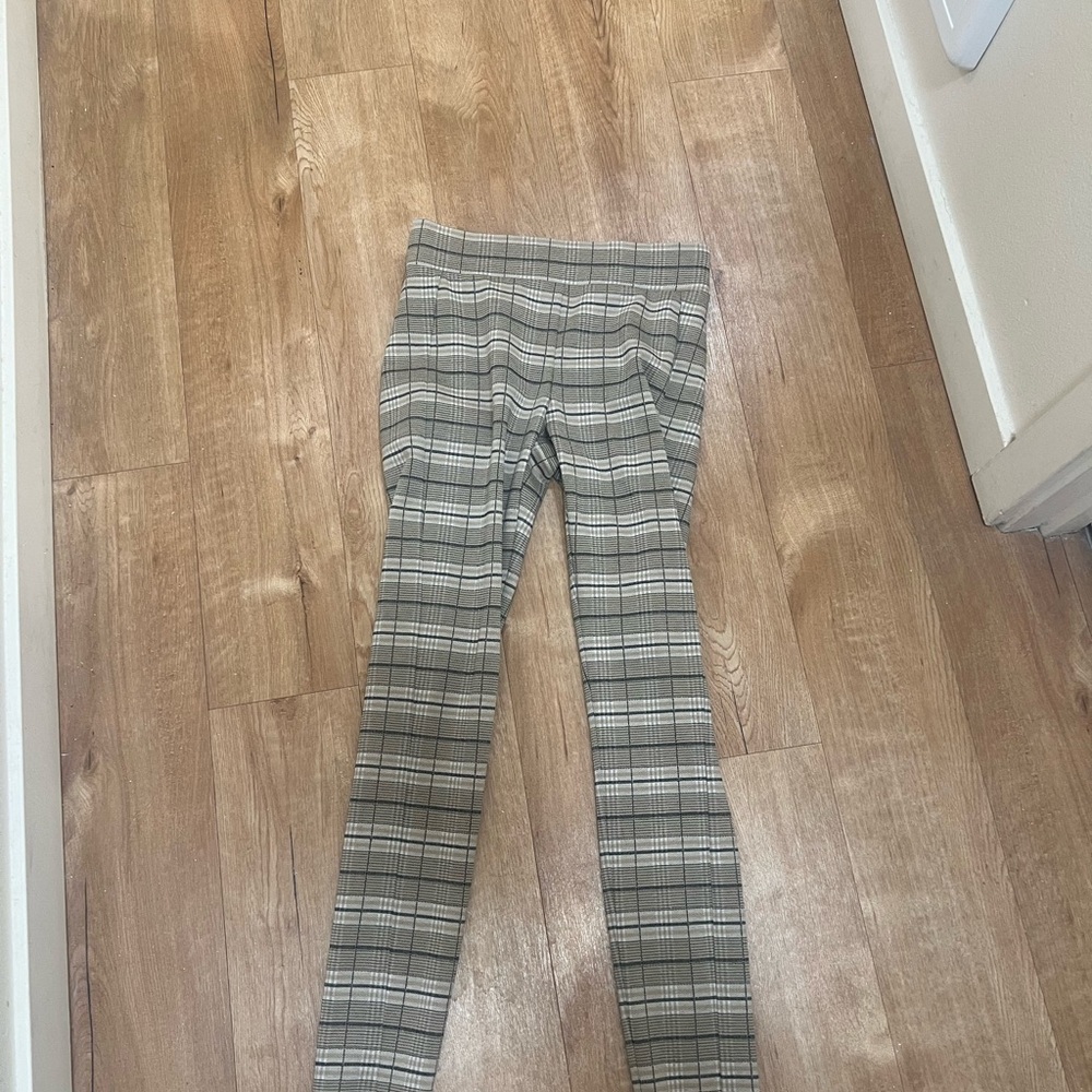 Ann Taylor Gray Striped Leggings